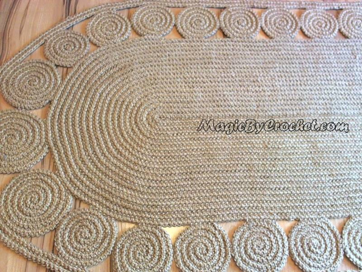 Long Runner rug, Jute runner rug, Hallway Rug 7 foot rug, Twine Crochet